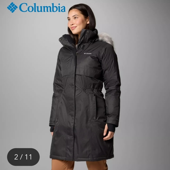 Columbia Apres Arson II Charcoal Long Down Coat - Picture 1 of 10